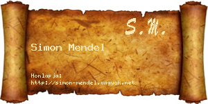 Simon Mendel névjegykártya