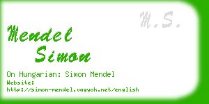 mendel simon business card